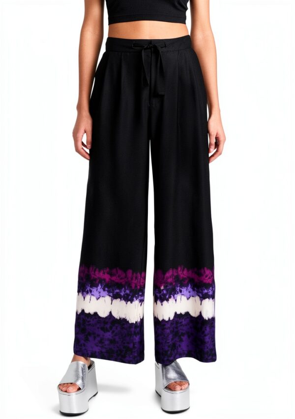 Pantaloni pigiama donna Scotch Soda vita alta gamba larga