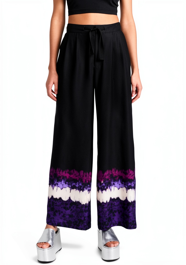 Pantaloni pigiama Eleni di Scotch & Soda in raso leggero con motivo Dip-dye