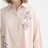 Mamiye Brothers Donna Rosa Polvere Stripe V655 Cotone Ricami-2