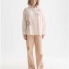 Mamiye Brothers Donna Rosa Polvere Stripe V655 Cotone Ricami-5
