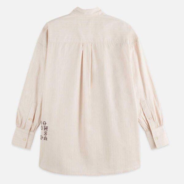 Mamiye Brothers Donna Rosa Polvere Stripe V655 Cotone Ricami-4