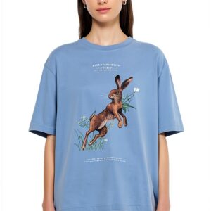 Mamiye Brothers Donna T-shirt larga arte petto retro-0