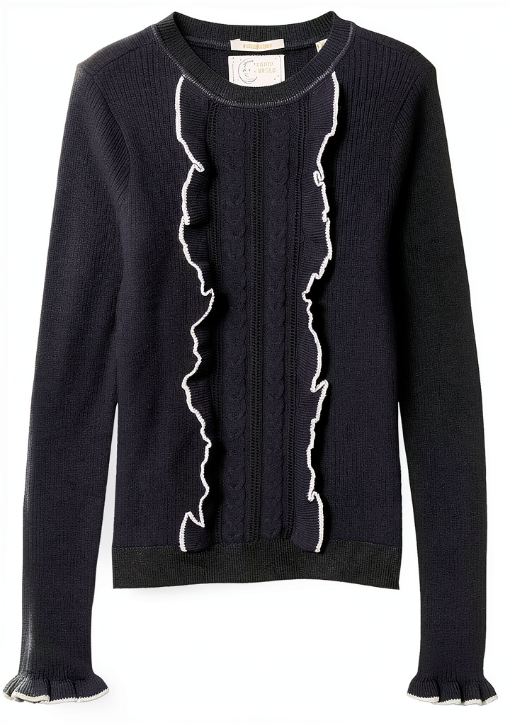 Maglione Scotch & Soda per bambine con ruffle e tipping contrastante in colore Night