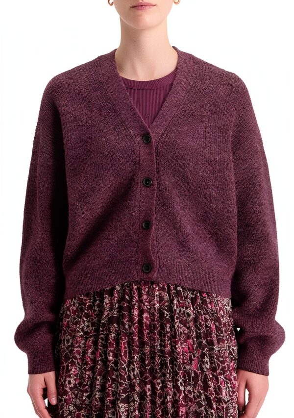 Cardigan donna Scotch Soda morbido fuzzy marrone relax