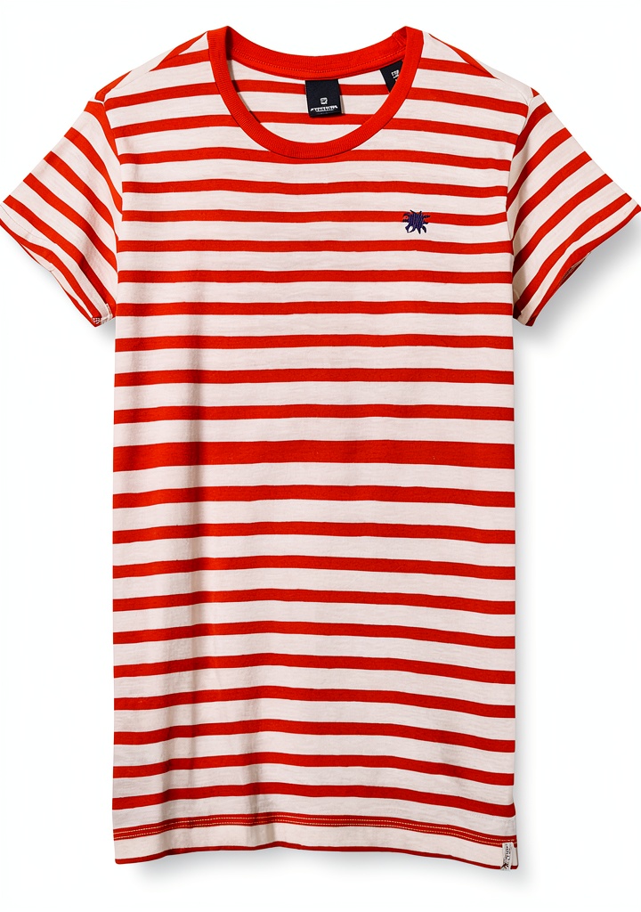 T-shirt Scotch Soda con righe yarn dyed e ricamo sul petto