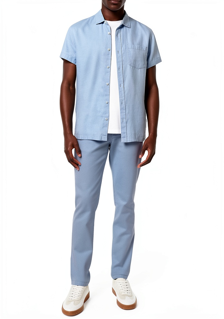 Scotch Soda camicia lino uomo colletto classico