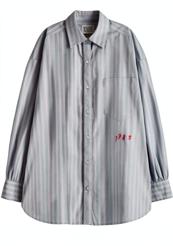 Scotch Soda Camicia Donna Ricamata 100 Cotone Rosa Polvere