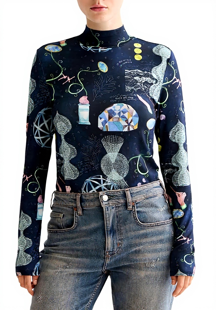 T-Shirt Scotch Soda Donna con stampa completa e vestibilità slim fit
