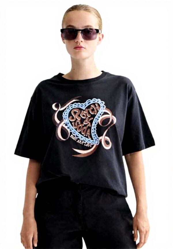 Scotch Soda T Shirt Donna Loose Fit Artwork Colori
