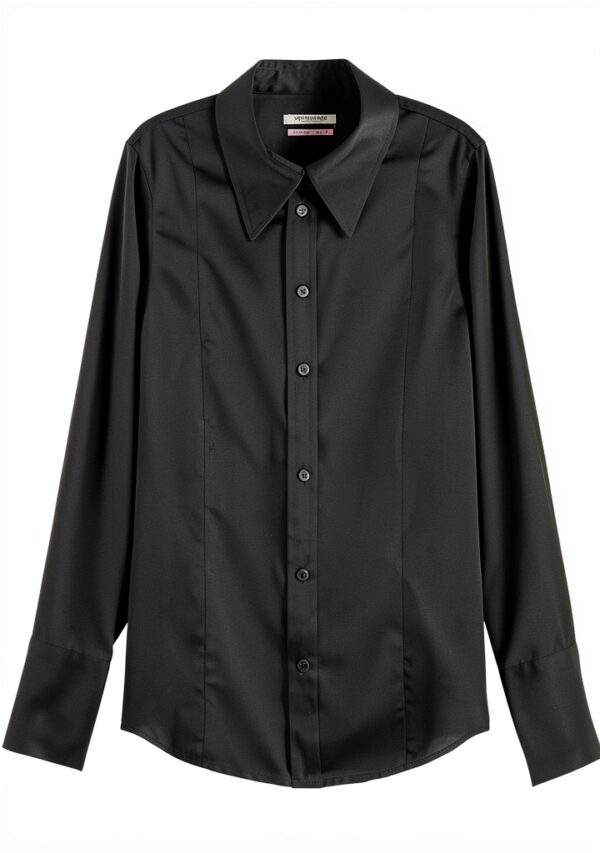 Scotch Soda Camicia Donna Raso Nero Core Satin Shirt
