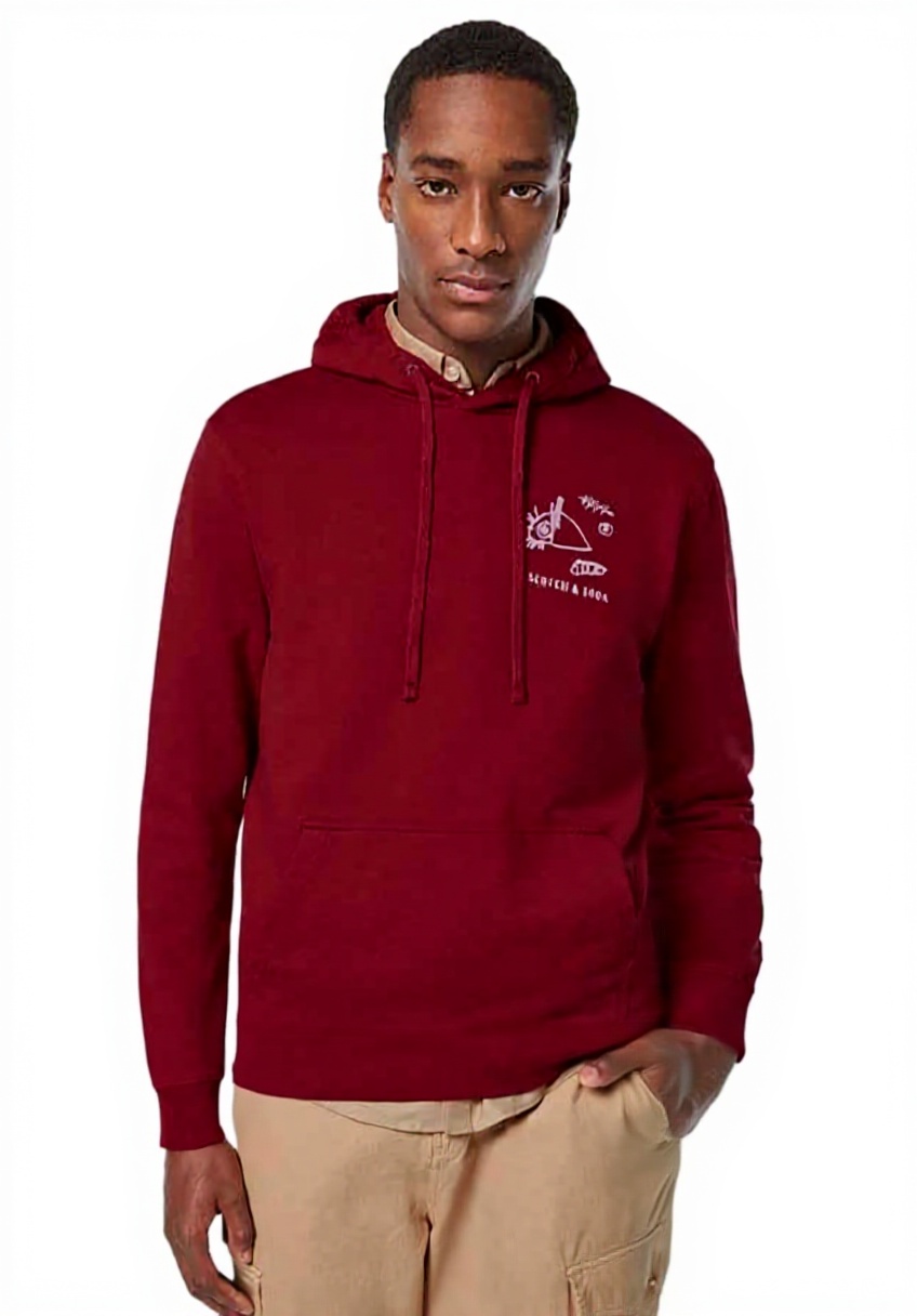 Felpa Scotch Soda uomo colore Roadside Red vista frontale