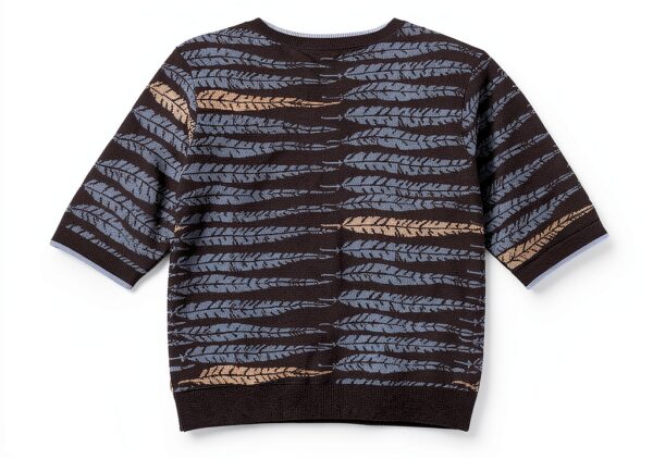 Maglia Donna Mamiye Brothers Jacquard Scollo Rotondo Manica-2