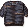 Maglia Donna Mamiye Brothers Jacquard Scollo Rotondo Manica-0