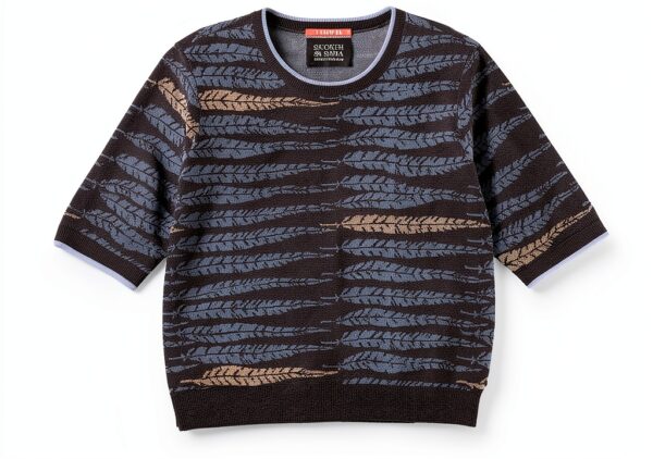 Maglia Donna Mamiye Brothers Jacquard Scollo Rotondo Manica-0