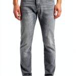 Jeans uomo United Legwear grigio sabbia Slim Fit-0