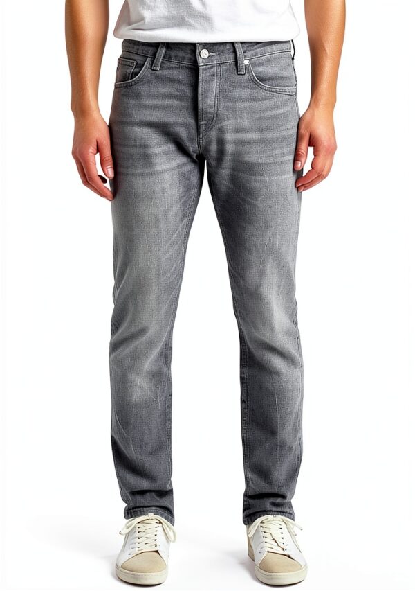 Jeans uomo United Legwear grigio sabbia Slim Fit-0