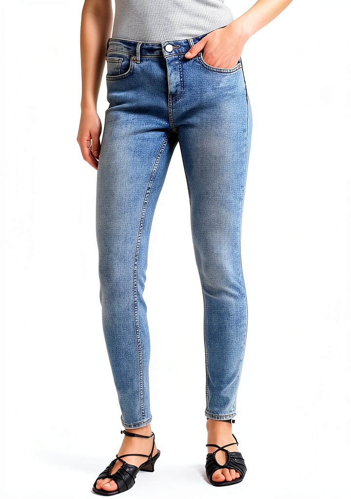 Blue Draft Skinny Fit Patta con chiusura lampo Donna
