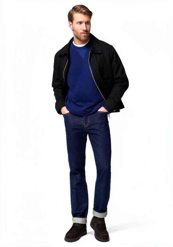 Felpa uomo United Legwear cotone morbido Peacoat-5