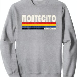 Maglietta Montecito Retro California Souvenirs Unisex Design Strisce-0