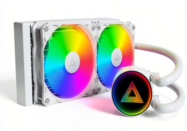 MONTECH Lightflow ARGB 240 White - Raffreddatore CPU liquido ultra-silenzioso, pompa 3100 giri/min, tripla ventola silenziosa, radiatore ad alta efficienza per una dissipazione del calore superiore-0