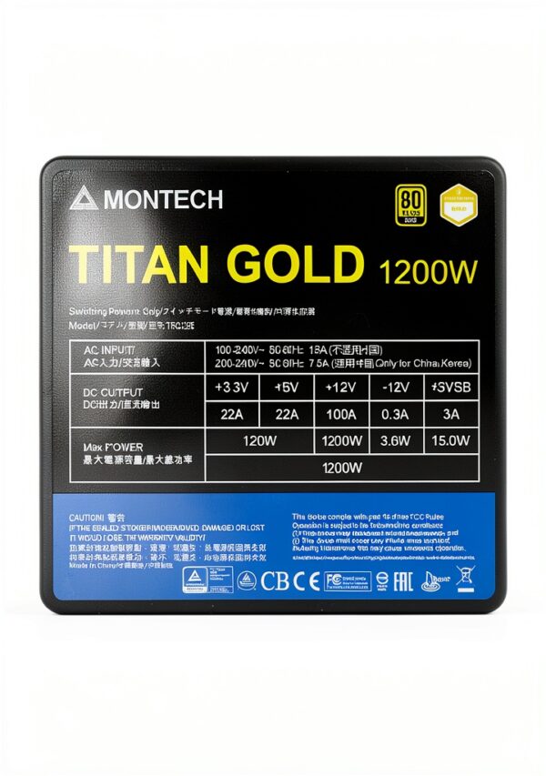 Alimentatore Montech Titan 1200W 80 PLUS Gold Modulare PCIe 5-5