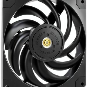 Montech Metallo 120 PWM, ventola di raffreddamento silenziosa ad alte prestazioni, 4 pin, 4.72 pollici, desktop-0