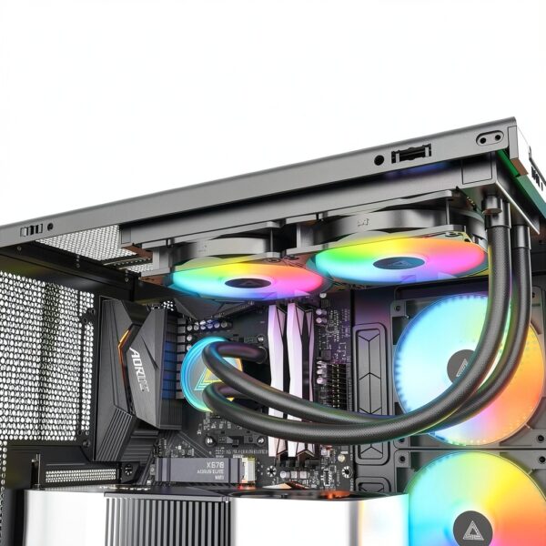 MONTECH Lightflow ARGB 240 Black Raffreddatore a liquido ultra-4