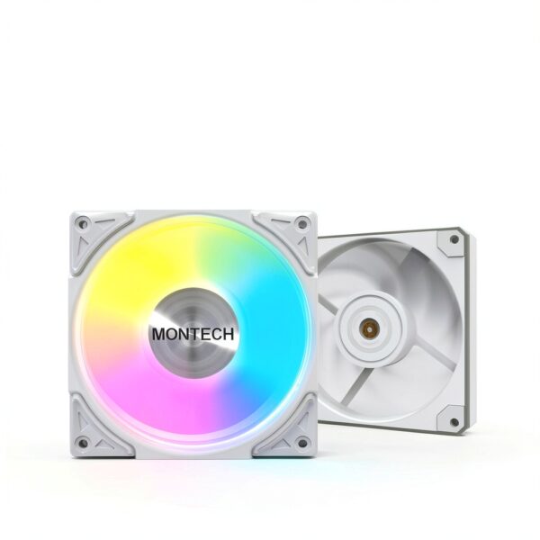 Ventola MONTECH Metal PRO 12 ARGB PWM 120mm Bianco 3 in 1-3