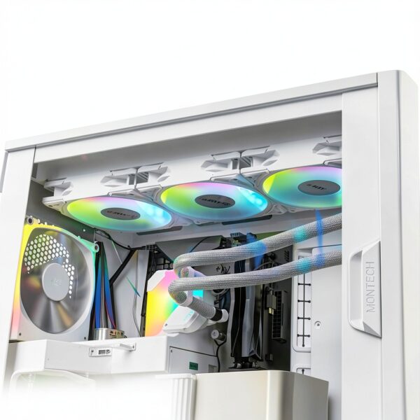 Ventola MONTECH Metal PRO 12 ARGB PWM 120mm Bianco 3 in 1-1