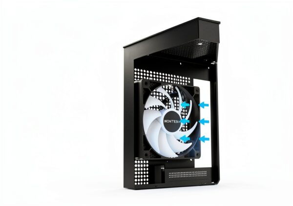 MONTECH RX 120 mm – PWM Reverse Fan – Prestazioni silenziose – Alta velocità 1600 PWM – Resistenza di fascia alta con cuscinetto HDB – Splendido anello esterno ARGB Lighting Design 3 in 1 Pack con 6 x-1