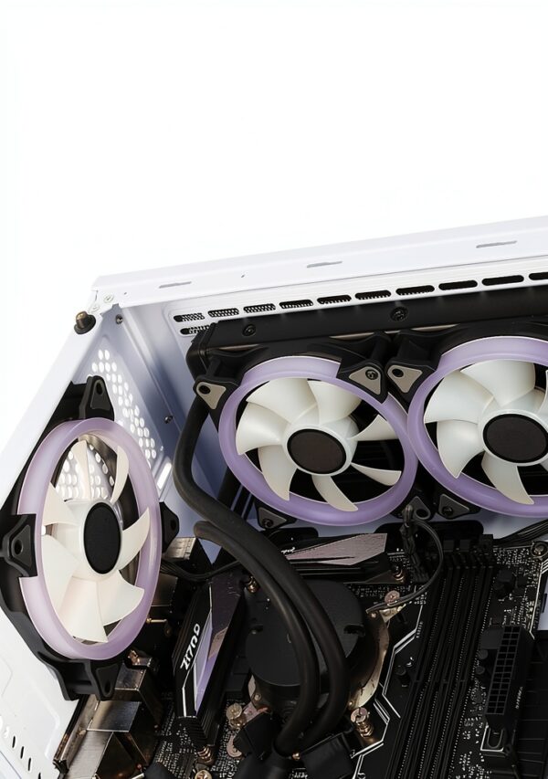 P480TB-T RGB ATX PC Case (4 x 12 cm Pirate Turbo ARGB ventilatore, gestione cavi, hub ventola a 10 porte, PWM, SYNC) Nero-4