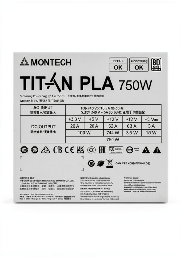 Alimentatore Montech Titan PLA 850W ATX12V 80 Plus Platinum Modular-4