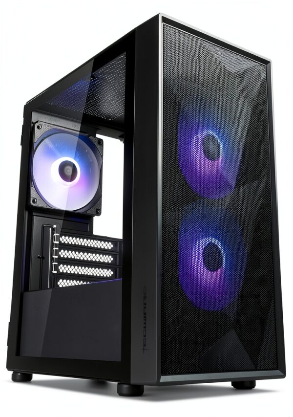 Tecware Forge M2 - Tower per PC da gaming compatto, nero, mATX Mesh ARGB-0
