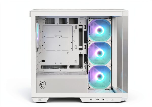 Case PC MSI MAG PANO M100L PZ WHITE Micro-ATX con USB‑C 20Gbps-3