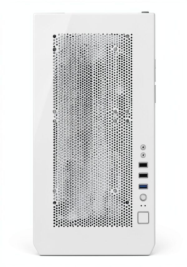 Montech AIR 100 LITE Micro ATX－2ｘVentole silenziose da 120 mm Preinstallate－Design ultra minimale－Pannello frontale in rete－Flusso d'aria elevato－Pannello laterale con porta aperta－Antipolvere, Bianco-6
