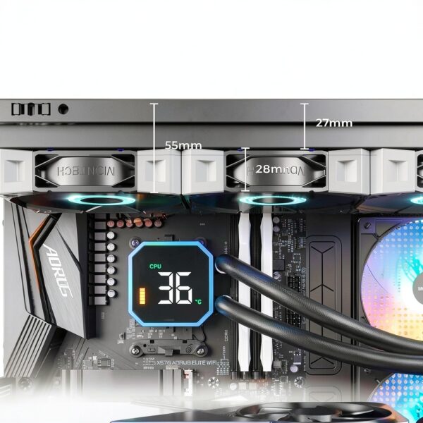 Raffreddatore a liquido CPU MONTECH HyperFlow 360 AIO 360 mm Nero ARGB-5