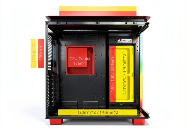 Montech KING 95 Midi-Tower, Tempered Glass, ARGB - rot-2