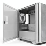 Montech AIR 100 LITE Micro ATX－2ｘVentole silenziose da 120 mm Preinstallate－Design ultra minimale－Pannello frontale in rete－Flusso d'aria elevato－Pannello laterale con porta aperta－Antipolvere, Bianco-0