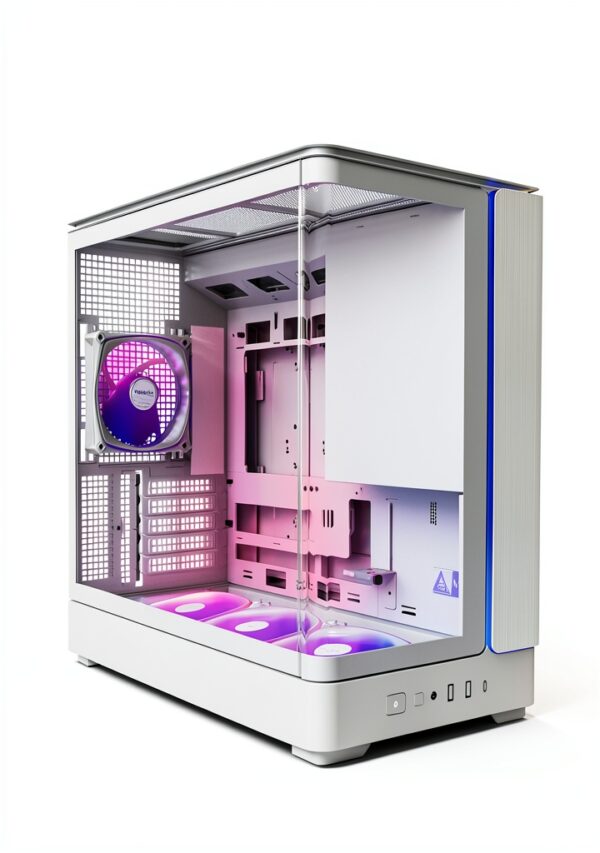 MONTECH King 15 Micro-ATX PC Case con Vetro Curvo e Raffreddamento-4