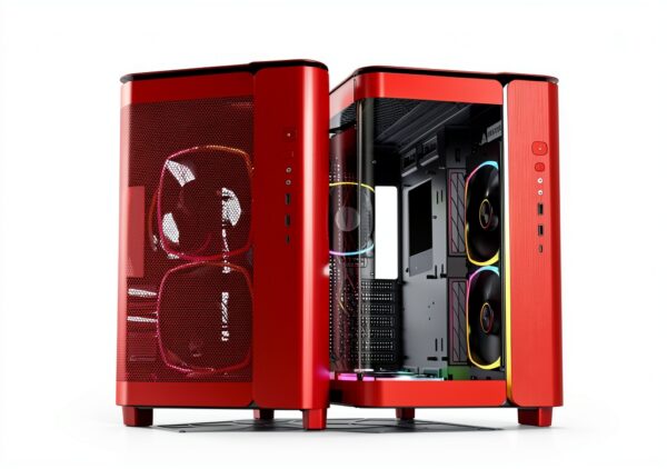 Montech KING 95 Midi-Tower, Tempered Glass, ARGB - rot-3