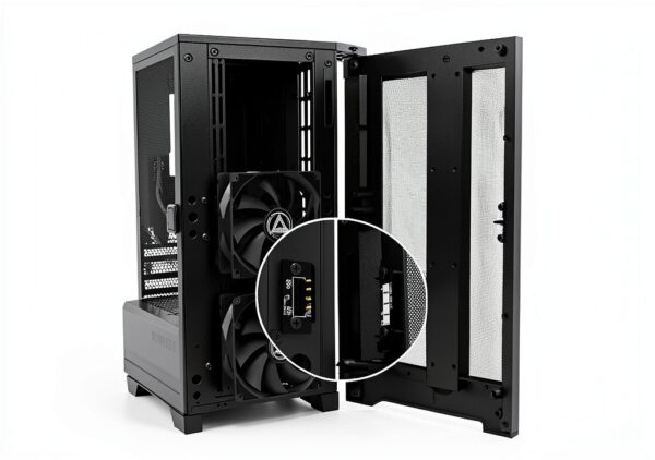 Montech SKY ONE Lite Midi Tower con Vetro Temperato Nero 50x50x28 cm-5