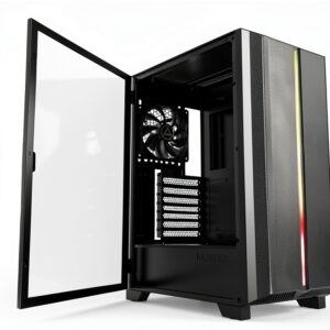 Montech SKY ONE Lite Midi Tower con Vetro Temperato Nero 50x50x28 cm-0