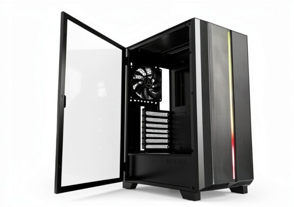 Montech SKY ONE Lite Midi Tower con Vetro Temperato Nero 50x50x28 cm-0