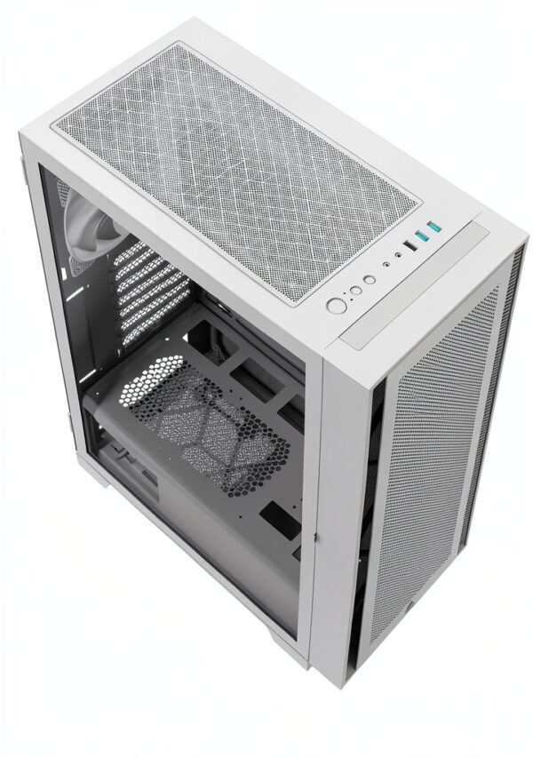 Boitier ATX Montech Air 1000 Lite con pannello vetro Bianco-4
