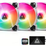 Ventola RGB Montech Z3 PRO 120mm, 3 pezzi con controller ARGB bianco-0