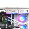 MONTECH HyperFlow Digital 240 - Raffreddatore a liquido CPU, 240 mm AIO con pompa da 3100 RPM, ventole ARGB E28 da 2 x 120 mm, display digitale in tempo reale, supporto Intel e AMD, colore: Bianco-5
