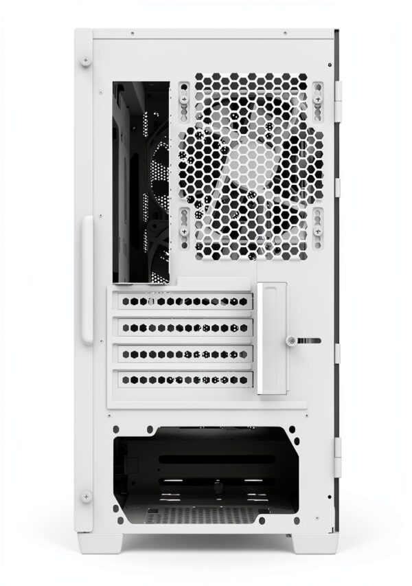 Montech AIR 100 LITE Micro ATX－2ｘVentole silenziose da 120 mm Preinstallate－Design ultra minimale－Pannello frontale in rete－Flusso d'aria elevato－Pannello laterale con porta aperta－Antipolvere, Bianco-5