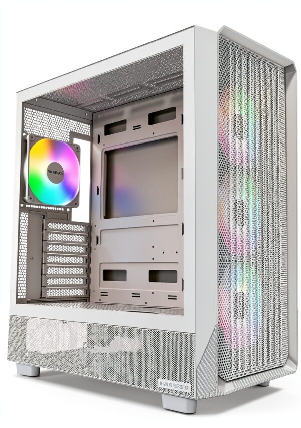 Montech X5 PC-Geh?use, Midi-Tower, E-ATX, ARGB, Tempered Glass - wei?-0