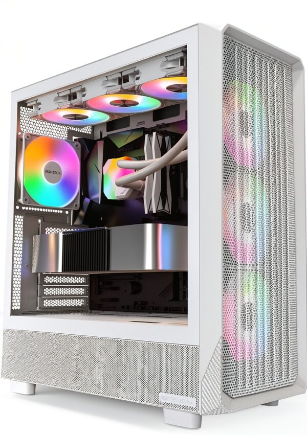 Montech X5 PC-Geh?use, Midi-Tower, E-ATX, ARGB, Tempered Glass - wei?-1