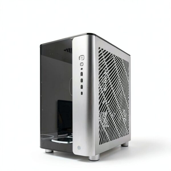 MONTECH X Gear Seeker, King 95 Ultra Dual-Chamber ATX Gaming Case, High-Airflow, Pannello I/O in alluminio, robusto vetro frontale curvo temperato, sei ventole ARGB preinstallate, grigio siderale-5